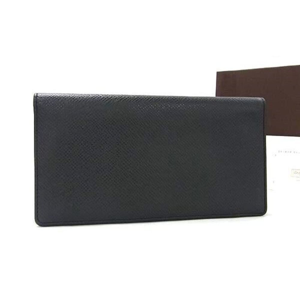 LOUIS VUITTON Taiga Portefeuille Cartes Bi fold Long Wallet Black